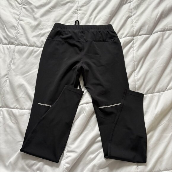ASICS Running Tights Pants Mens Small Black Reflective Trim Zip Ankle Pocket - Picture 8 of 9